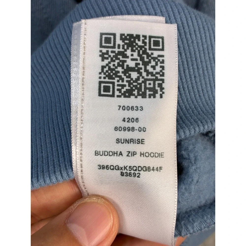 True Religion Buddha Graphic Full Zip Hoodie Sweatshirt Mens L Blue Streetwear